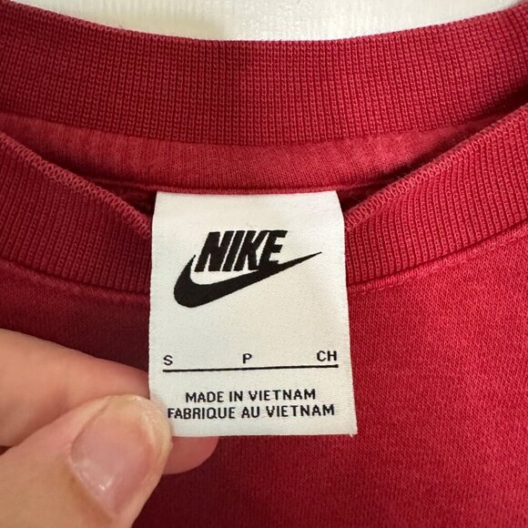 Nike Mens Sportswear Club Fleece Crew Sweatshirt Red Size Small Pullover - Picture 5 of 8